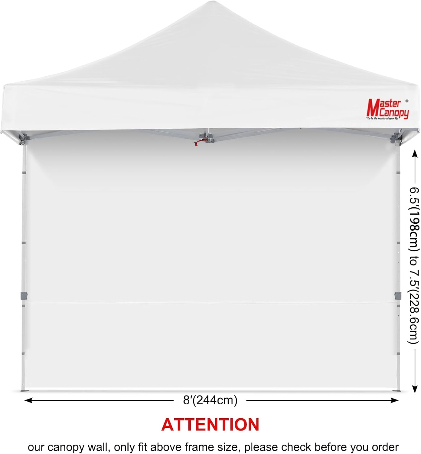 MASTERCANOPY 8x8 Pop Up Canopy Sidewall Only 1-Pack White