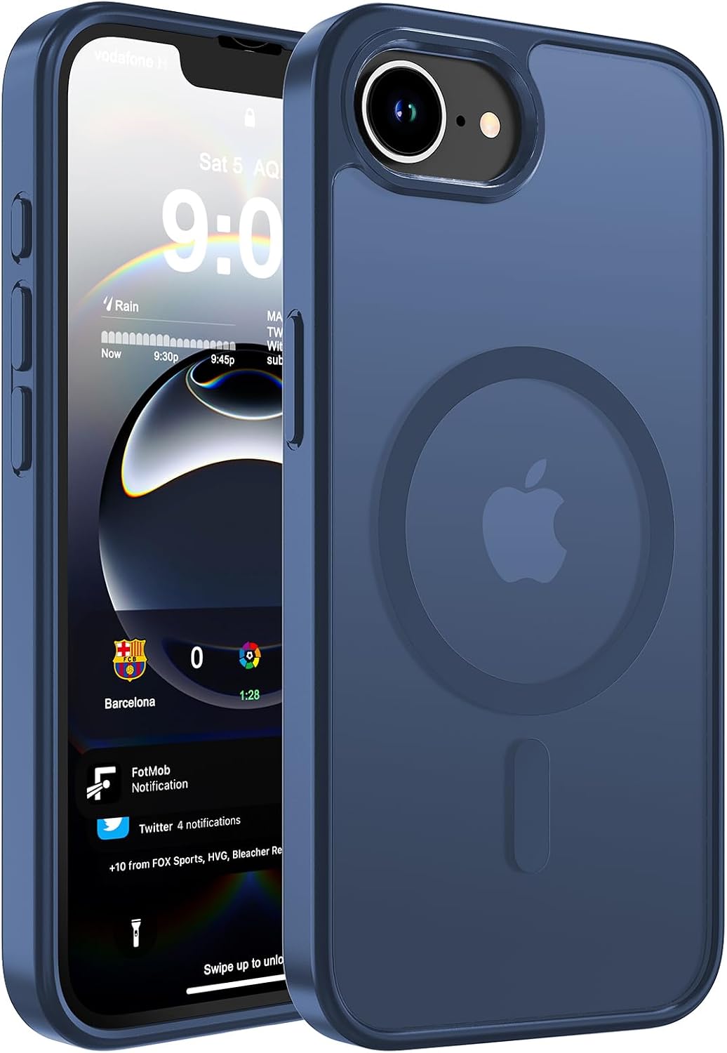 WRJ Magnetic Matte Case for iPhone 17e/iPhone 16e 6.1-Inch,Blue
