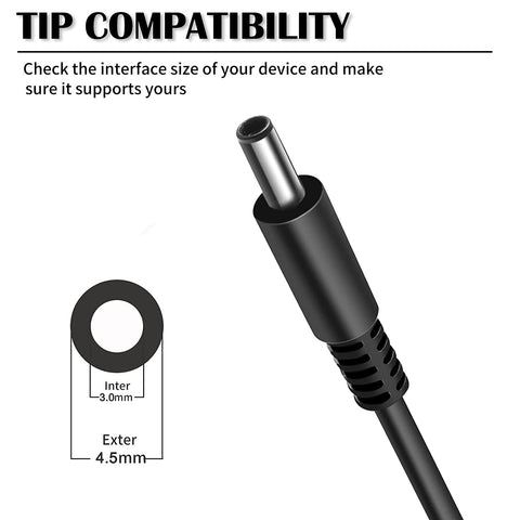 65W 45W Charger for Dell Laptop Fit for Inspiron 11/13/14/15/17 3000 5000 7000 Series(3583 3593 5570) Latitude E5450 XPS 13-65 Watt 45 Watt AC 2-in-1 Computer Adapter Power Cord (4.5 * 3.0 mm Jack)