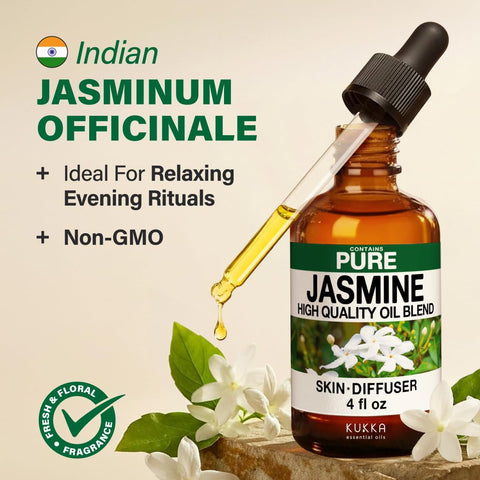 100% Pure Jasmine Essential Oil 4 Fl Oz - Floral Scent for Hair and Skin