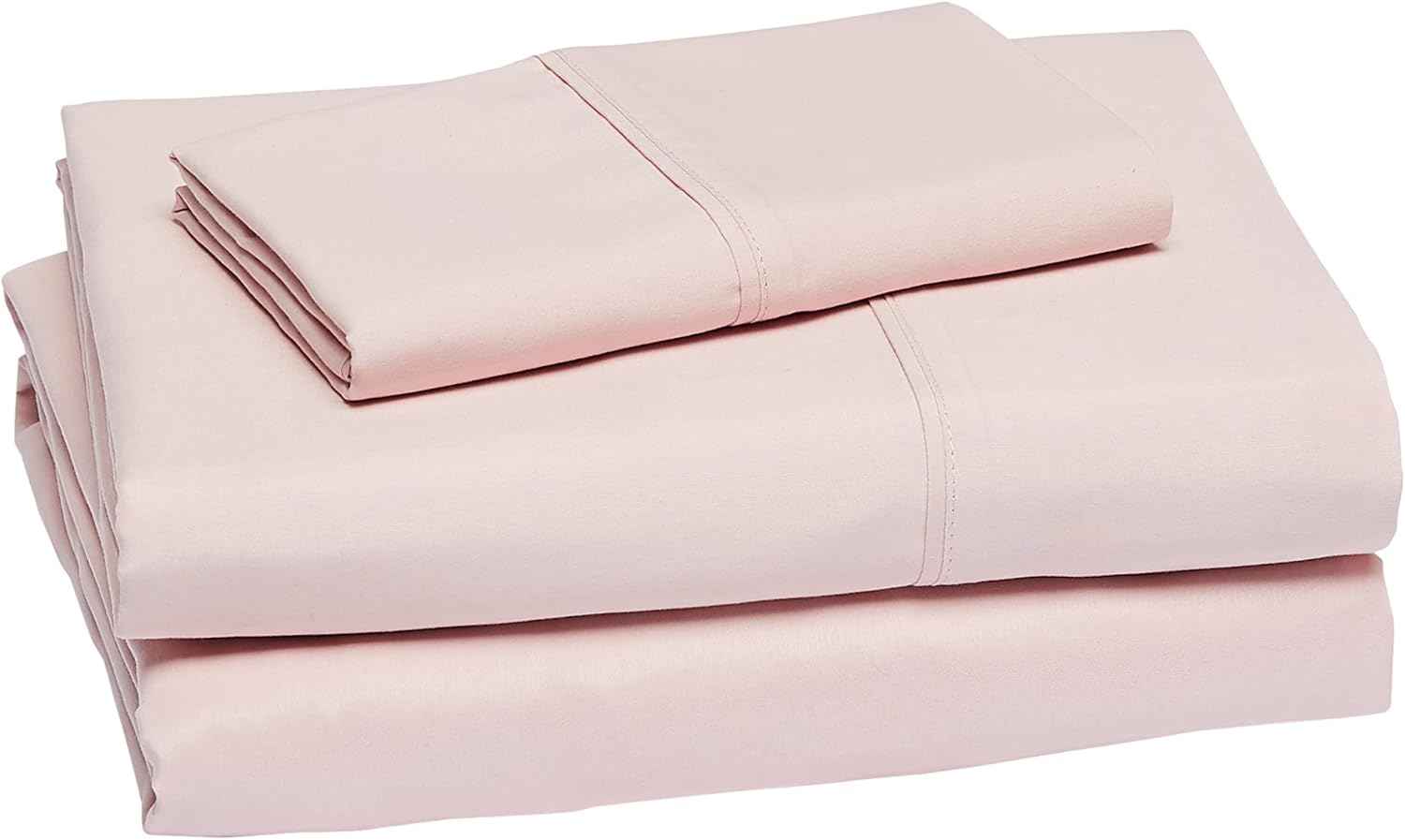 Amazon Basics Lightweight Breathable Wrinkle Resistant Brushed Microfiber 3 Piece Bed Sheet Set with 14-Inch Deep Pockets, Twin, Blush Pink, Solid
