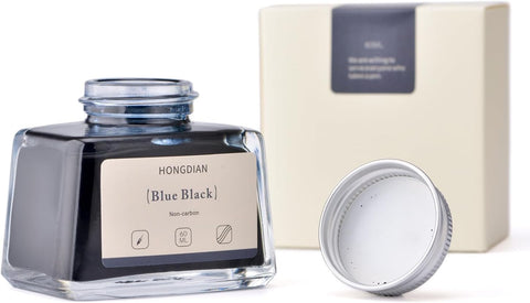 Hongdian Fountain Pen Bottled Ink Blue Black Color, 60ml Non Carbon Inkwell Bottle, Artist Calligraphy Ink