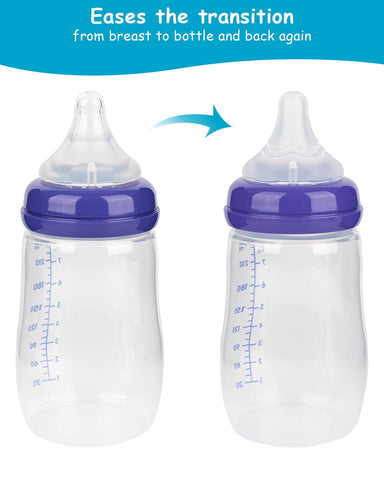 Silicone Nipple for Lansinoh Anti-Colic Baby Bottle, Fast Flow, Size L, 6m+, 6 Count