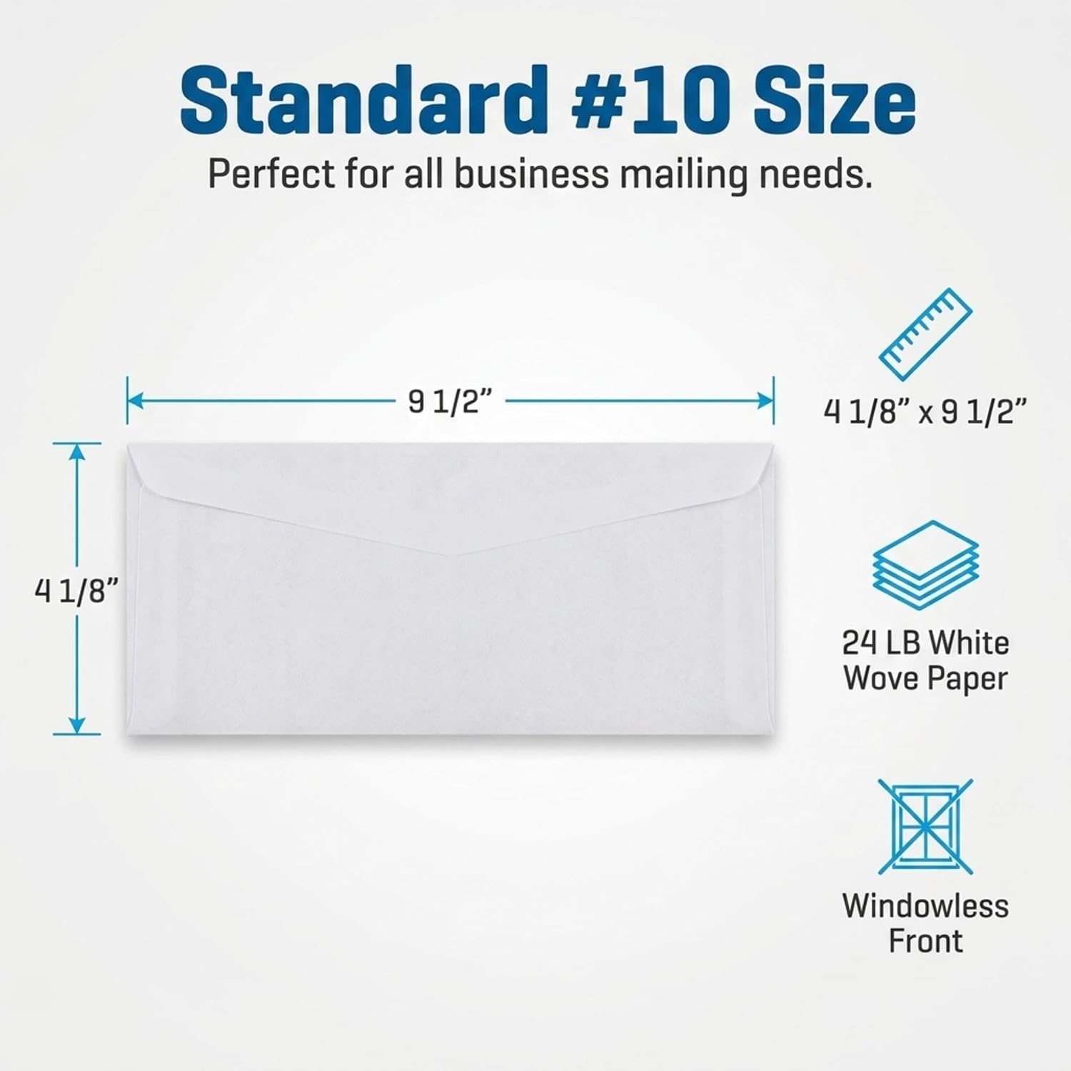 Aimoh #10 Security Mailing Envelopes Letter Size, Self Seal, 100 Count