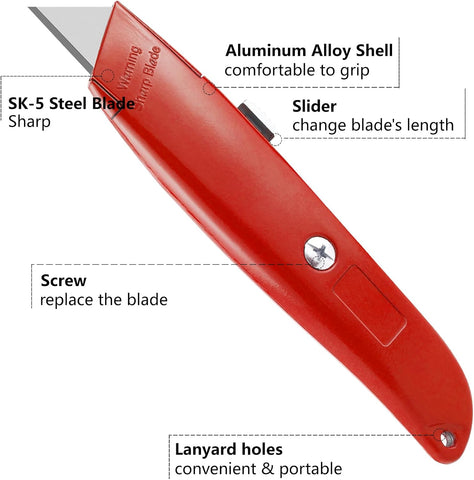 DIYSELF 2 Pack Utility Knife Box Cutter Retractable PVC Pipe Cutter