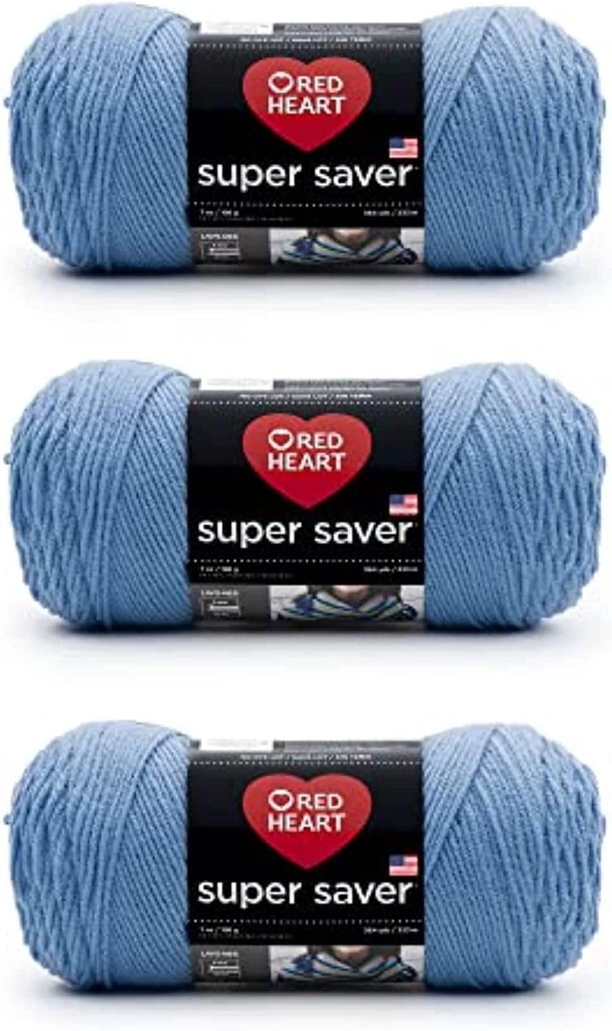 Red Heart Super Saver Yarn for Crocheting, Light Periwinkle, 3-Pack