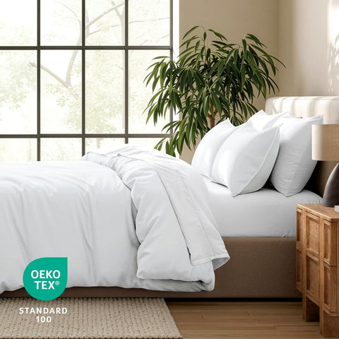 Bare Home Duvet Cover Set 1800 Ultra-Soft (Twin/Twin XL, White)