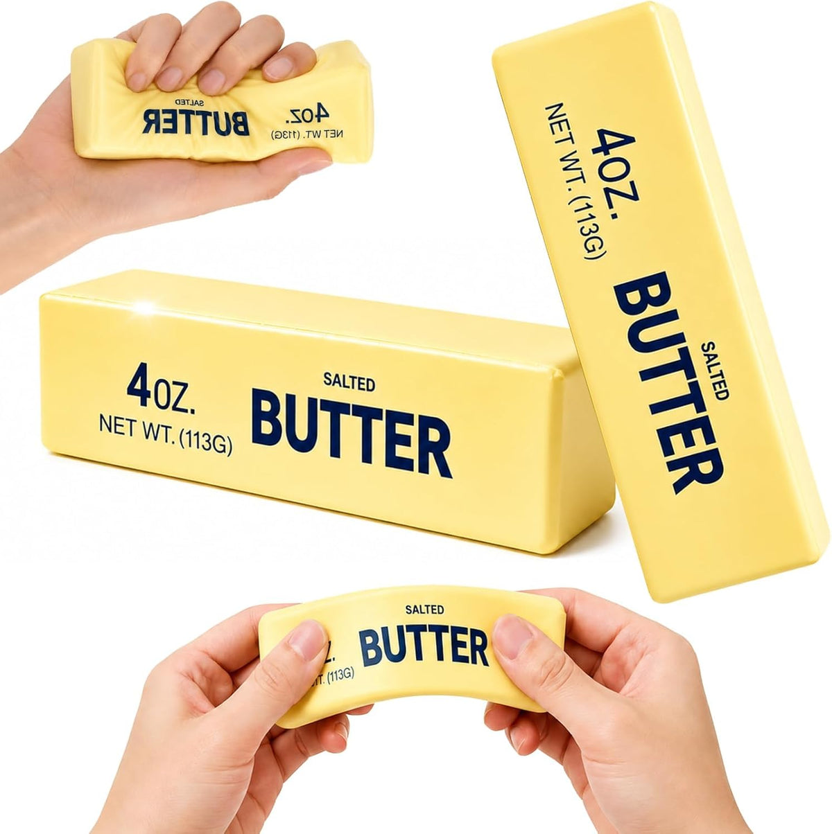 QHPOQU 2 Packs Slow Rising Squishy Butter Squeeze Toys Pack Sensory Stress Relief Squishies Soft & Stretchy Fidget Toys for Anxiety Relief Party Favors Squishy Butter