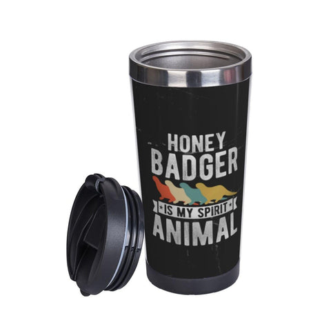 bsapp My Spirit Animal Is Honey Badger Insulated Tumbler 13 oz Stainless Steel Vacuum Coffee Mug