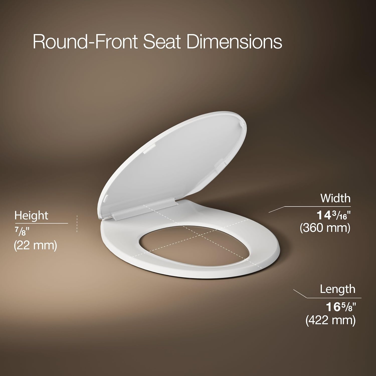 KOHLER K-4775-0 Brevia Round Toilet Seat with Quick-Release Hinges And Quick-Attach Hardware For Easy Clean, White