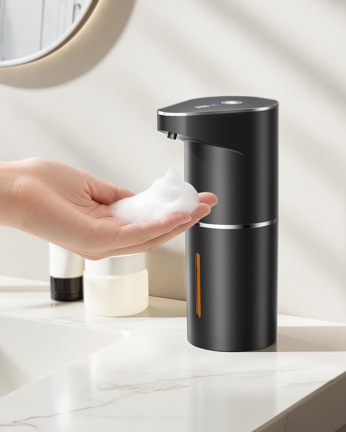 Fantictas Automatic Foaming Soap Dispenser Touchless, 3-Level Adjustable