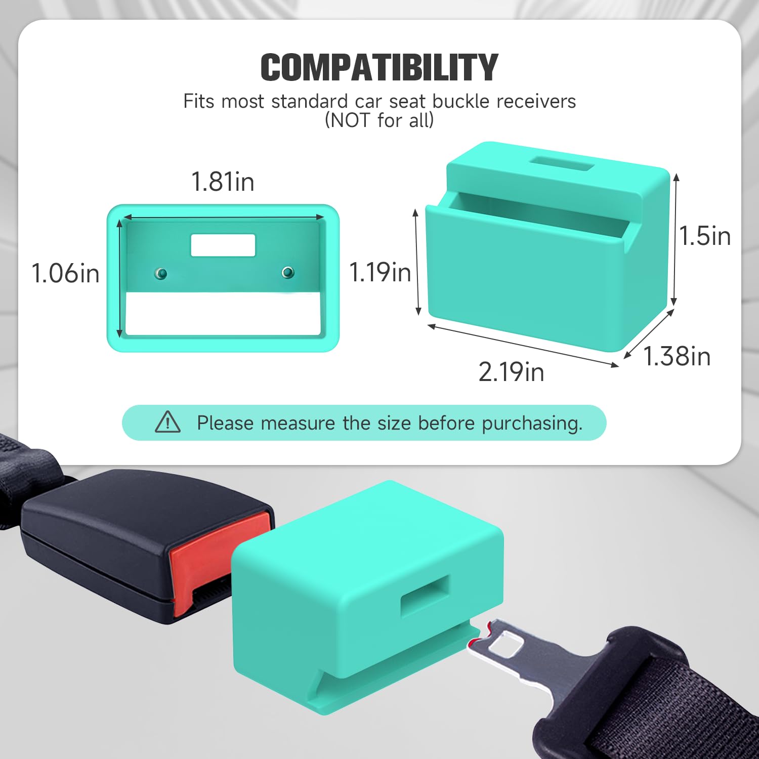 Morlike Silicone Seatbelt Secure Buckle Safety Cover Lock | Keep Children Safe in Car Seat and Prevent Kids from Accidentally Unbuckling | Buckle Guard Fits Almost Vehicles (Light Blue, 2 Pack)