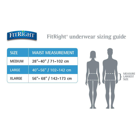 FitRight Ultra Adult Incontinence Underwear, Heavy Absorbency, X-Large, 56 - 68, 4 Packs of 20 (80 Total)