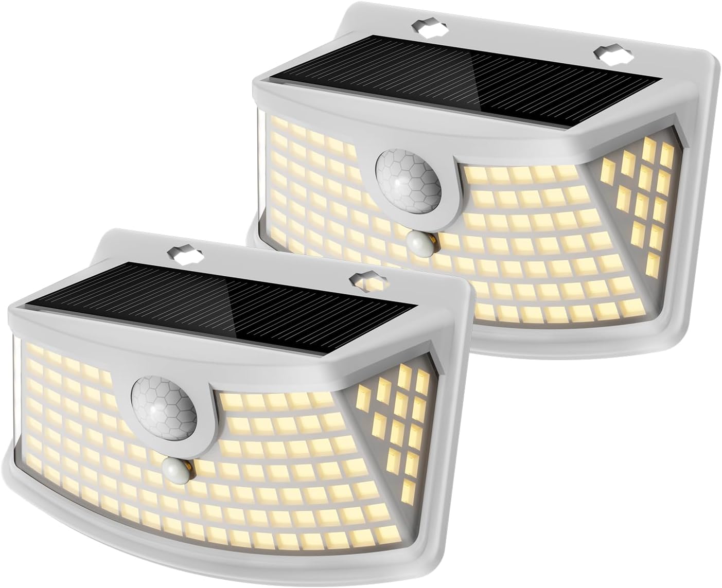 Aootek Solar Motion Sensor Lights Outdoor 120 LEDs, White, 2 Pack