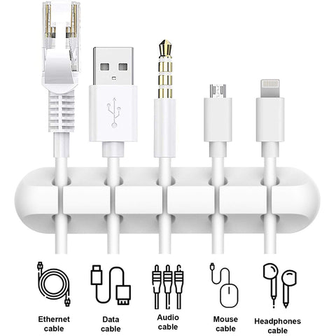 INCHOR Cord Organizer for Desk, White Cable Organizer Cable Clips 2 Pack