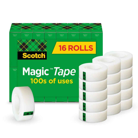 Scotch Magic Tape, Invisible, 16 Rolls | Home Office Supplies and Back to School Supplies for College and Classrooms