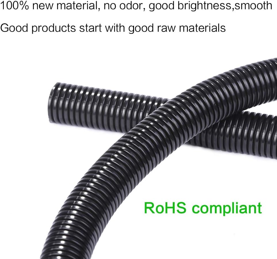 Alex Tech 10ft - 1 inch Split Wire Loom Tubing - Black