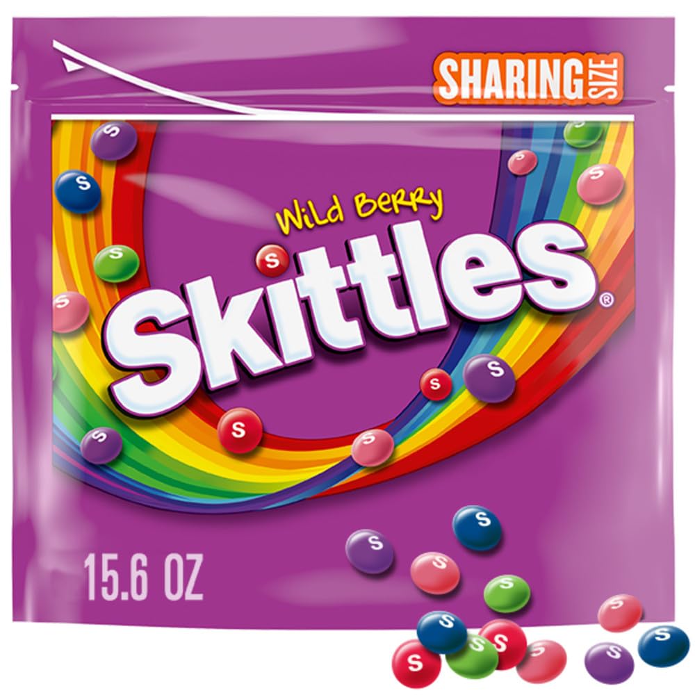 SKITTLES Wild Berry Chewy Candy, Share Size Candy Bag, 15.6 Oz
