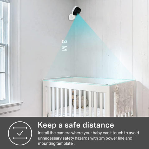 Kasa 2K+ Indoor Wired Security Camera, Baby & Pet Monitor, KC400