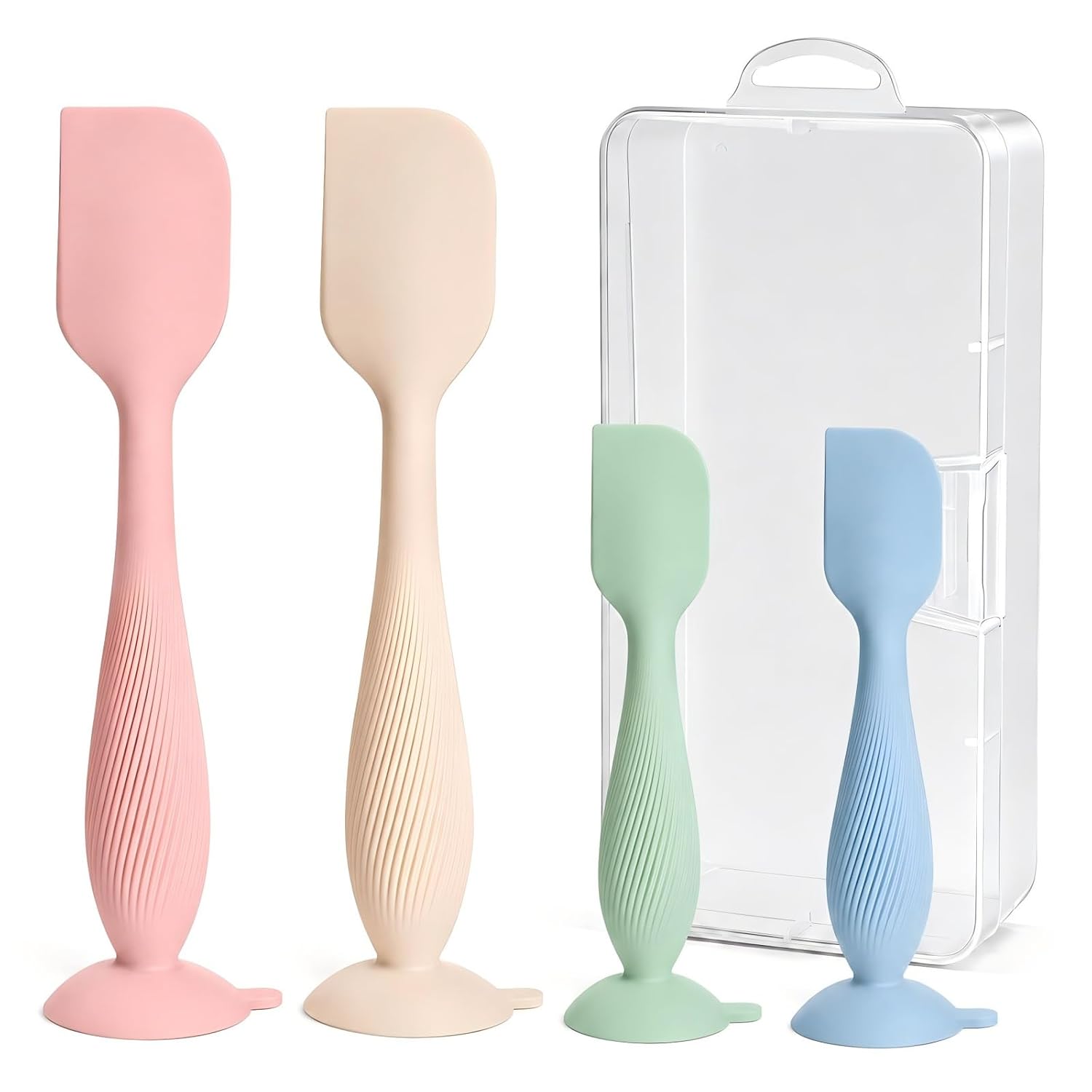 4-Pack Diaper Cream Spatula Set & Case, Ergonomic Baby Butt Paste Spatula