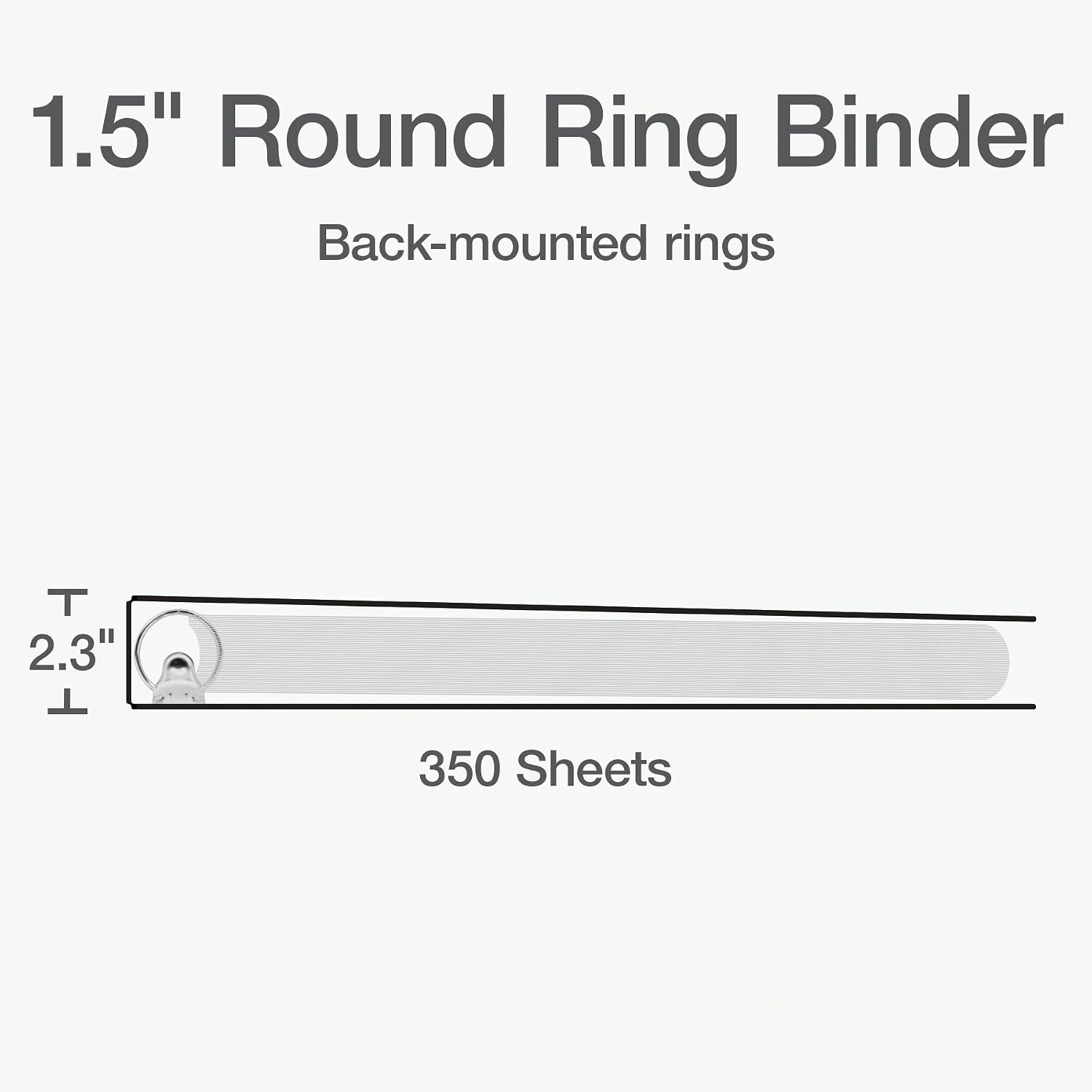 Oxford Ring Binders, 1.5" Round Ring Binders, View Binder, Covers on 3 Sides, XtraLife Hinge, Non-Stick, PVC-Free, White, 350 Sheet Capacity (1002547)