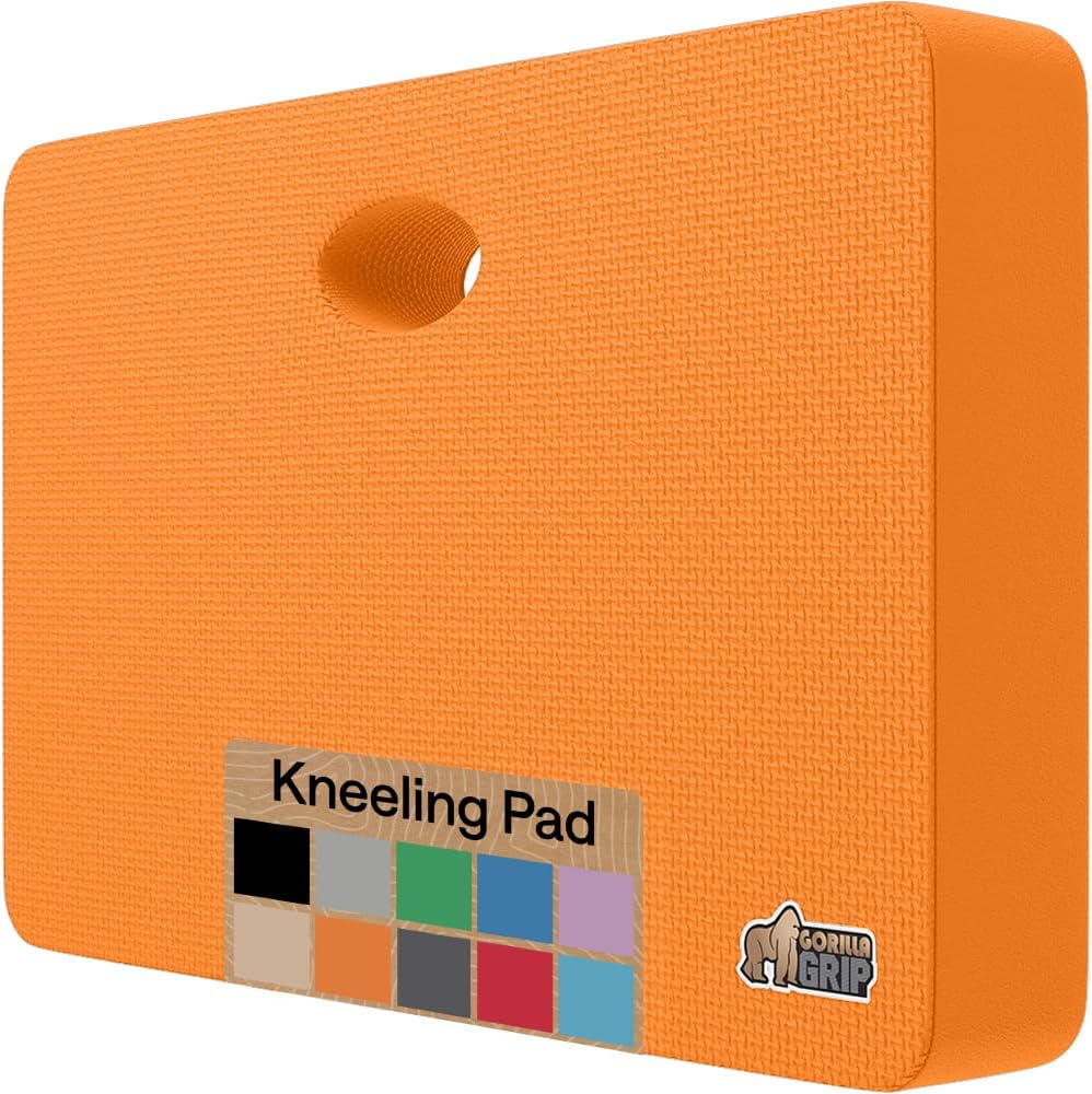 GORILLA GRIP® Extra Thick Foam Kneeling Pad for Gardening, 17.5x11 Orange