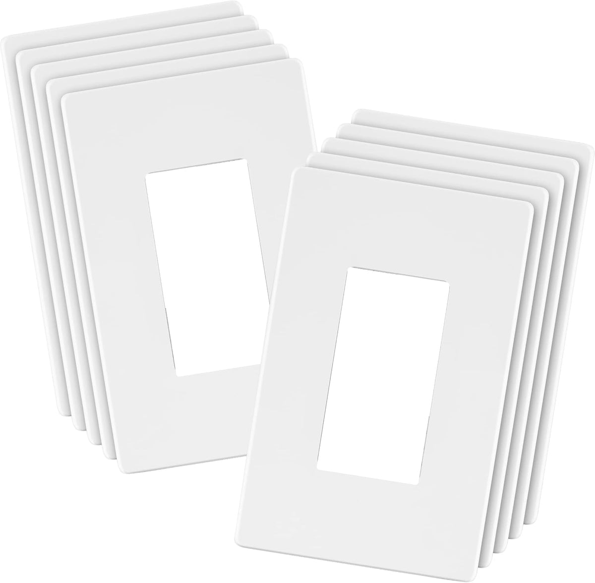 LIDER Decorator Switch Cover, Screwless Wall Plate, Matte White, 10-Pack
