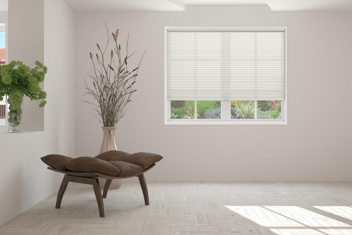 BlindsAvenue Cordless Cellular Shade, White Dove, 28.5" W x 48" H
