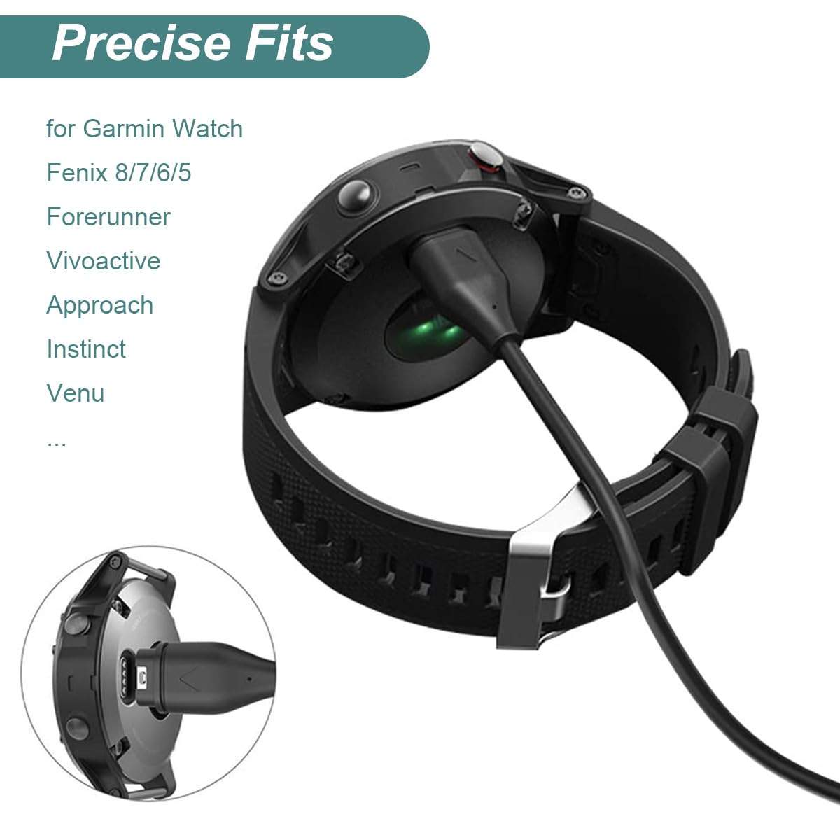 Kissmart Charger Cable for Garmin Watch