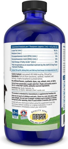 Nordic Naturals Omega-3 Pet, 1380mg Fish Oil for Dogs w/EPA DHA - 16oz