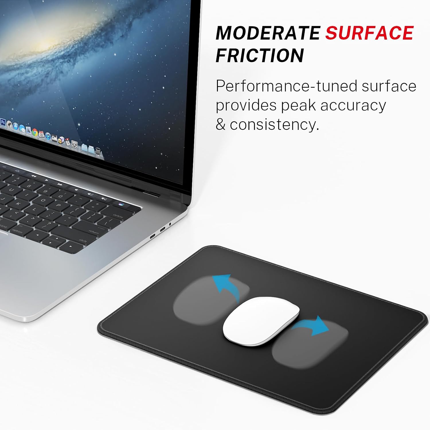 MROCO Essential Office & Gaming Mouse Pad, 30% Larger, 8.5” x 11” in, Black