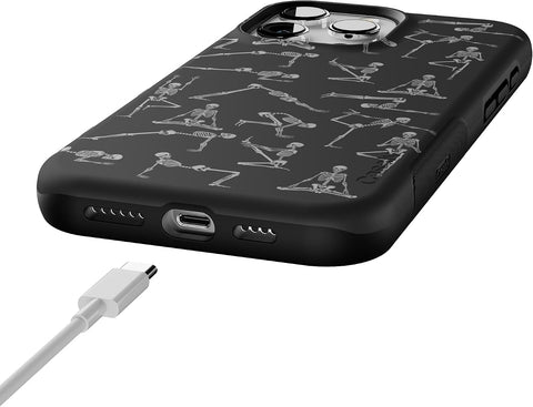 Casely iPhone 16 Pro Max Case | Corpse Pose | Skeleton Yoga | Bold Protective Design | Compatible with MagSafe
