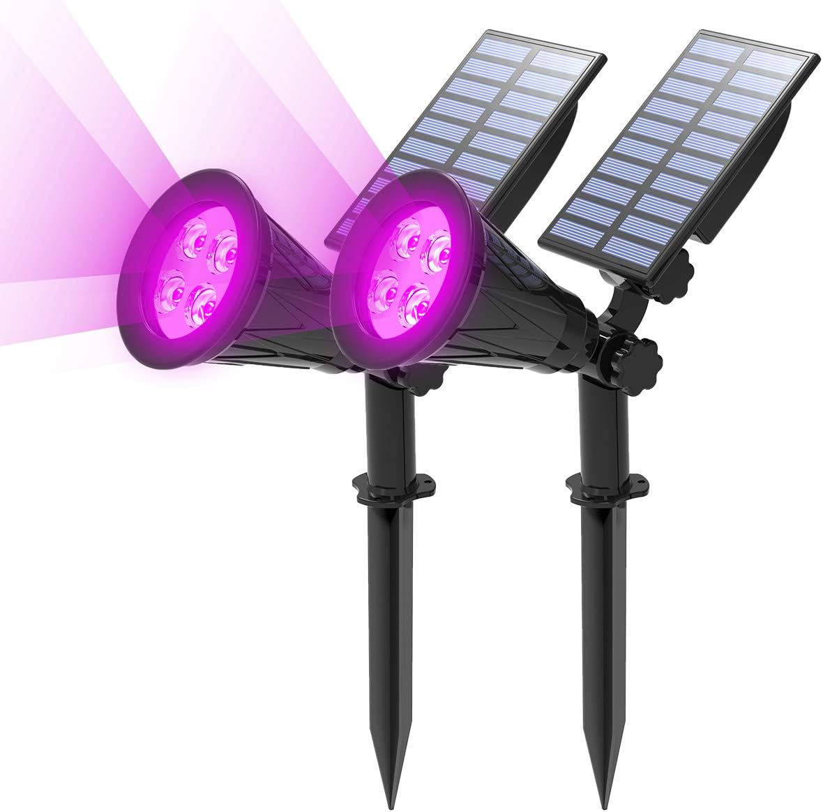T-SUN Purple Solar Spot Lights Outdoor, Solar Black Lights Outdoor,2 Pack