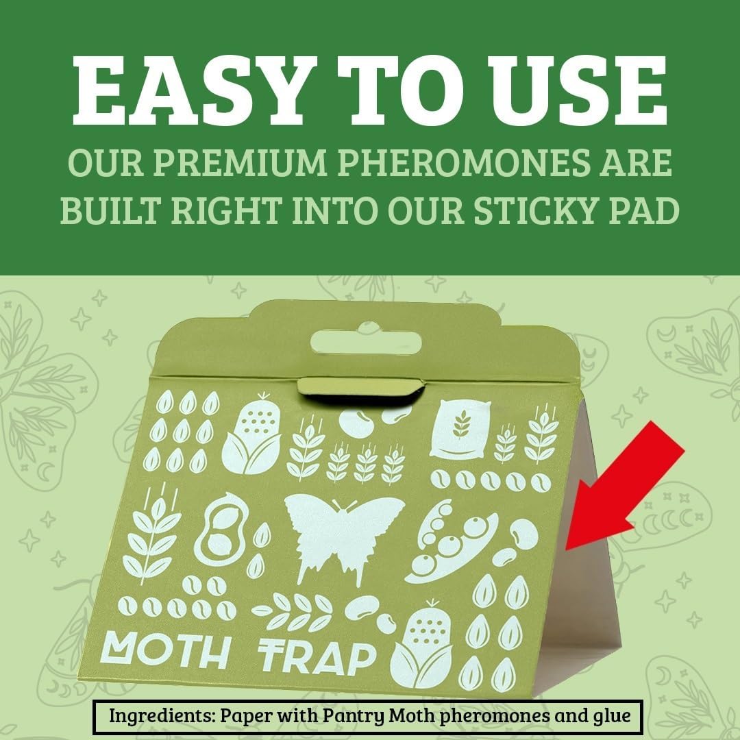 Professor Killamoth Pantry Moth Traps with Pheromones - 6 Sticky Glue Traps