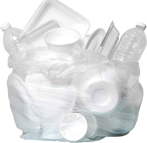 Aluf Plastics 12 Gal Clear Trash Bags, 8 Micron (EQ.), 24" x 27" (1000 Pk)