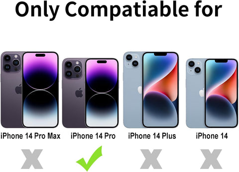 TENOC Phone Case Compatible with iPhone 14 Pro, Black Case Anti-Fingerprint Protective Bumper Matte Cover for 6.1 Inch