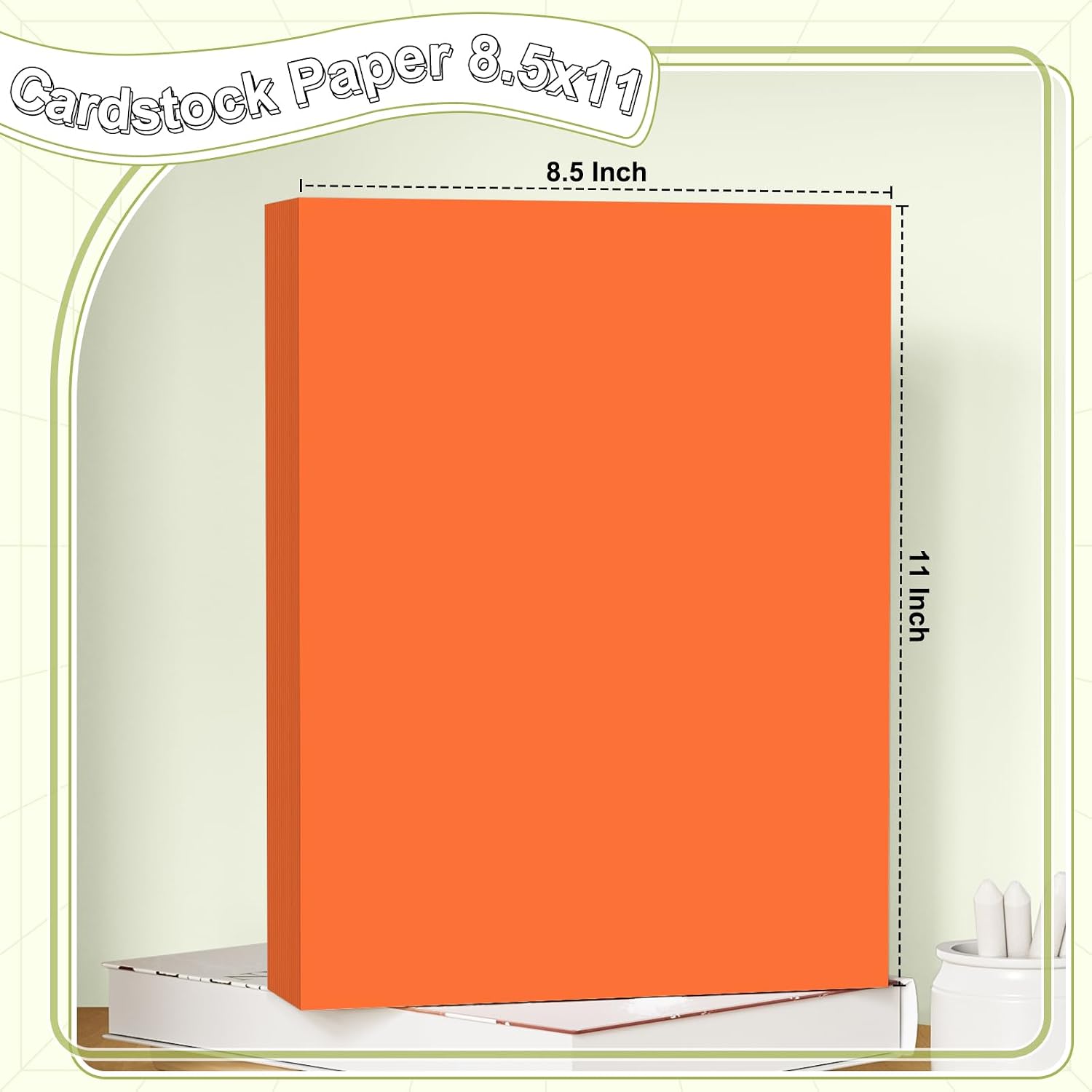 40 Sheets Cardstock 8.5x11, 65lb Orange Red Card Stock, Construction Paper