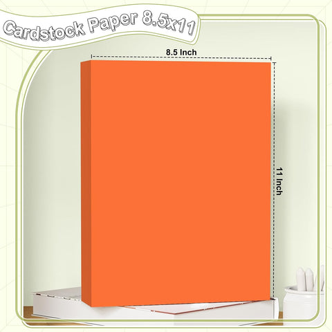 40 Sheets Cardstock 8.5x11, 65lb Orange Red Card Stock, Construction Paper