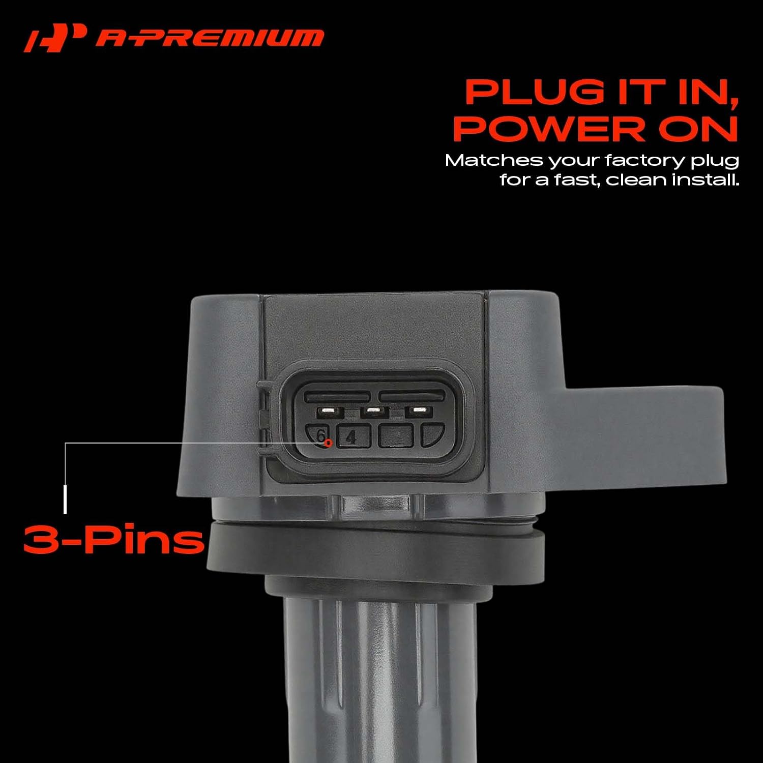 A-Premium Set of 6 Ignition Coil Pack and Iridium Spark Plugs