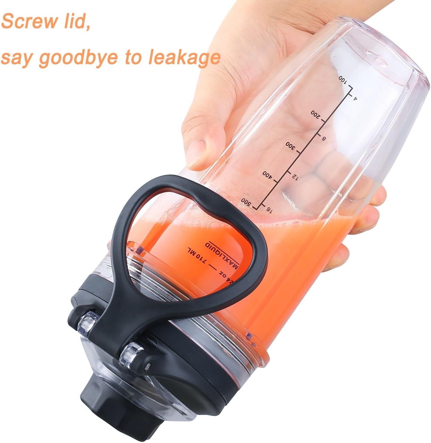 Replacement 24oz Blender Cup and New Lid with Handle for Nutri Ninja BN751 BN801 Foodi SS101 SS151 SS351 SS401 BL450 BL456 BL480 BL482 BL640 BL642 BL682 Ninja Blender Auto IQ Blade, 2-Pack