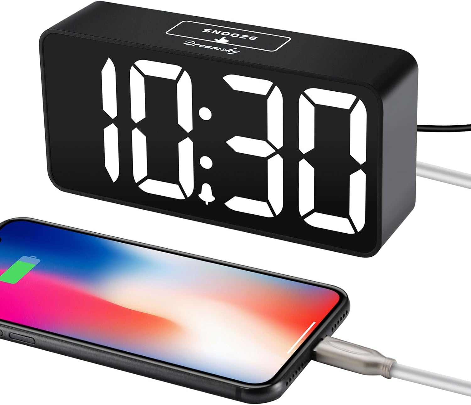 DreamSky Small Digital Alarm Clock for Bedroom, Large Big Numbers Display