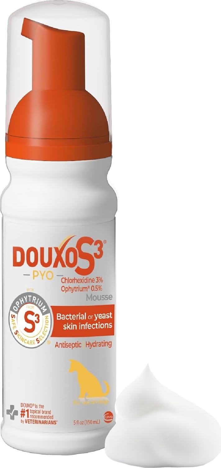Douxo S3 PYO Medicated Dog Mousse - Bacterial & Yeast Infection Treatment