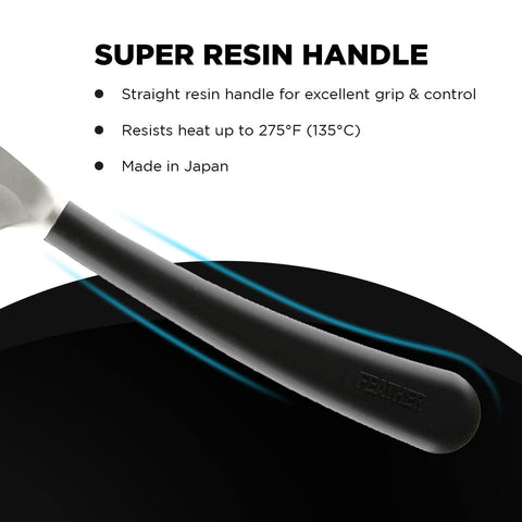 Feather Artist Club Black SS Straight Razor - Straight Razor for Single Straight Edge Barber Razor Blades - Professional Shaving Razor for Men - Made in Japan