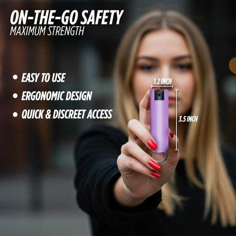 Guard Dog Security Quick Action Pepper Spray Self Defense Keychain, Maximum Strength 1.44 MC, OC Spray, 16-Foot Range, Twist-Lock Safety, Belt Clip for Easy Carry for Women and Men, Made in USA