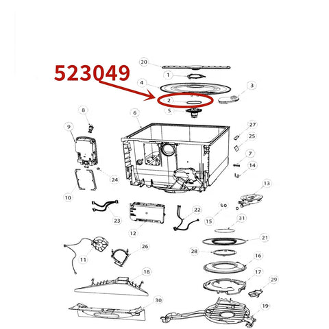 Fisher & PAYKEL for 523049 Dishwasher RED O'RING Rotor Motor DD607 DD60DCX7 Replacement