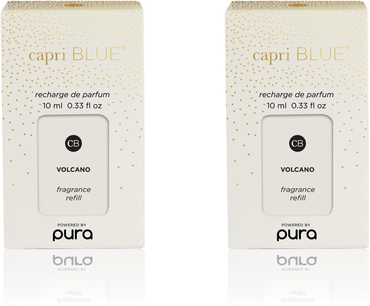 Capri Blue Pura Smart Home Plug-in Diffuser Refills – Includes 2 Capri Blue Pura Refills for Plug in Diffusers for Home - Long Lasting Luxury Scents - Holiday Volcano (Pack of 2)