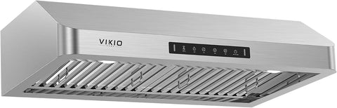 VIKIO HOME 30 Inch Under Cabinet Range Hood 980 CFM, Independent Air Duct, Quiet, 3-Speed Gesture & Touch Control