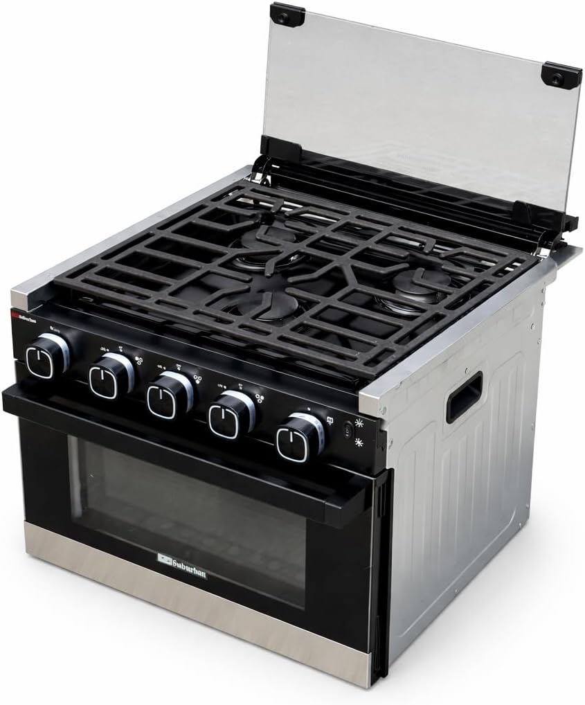 Suburban 17" RV Stove Oven Range 3916A RR17 3 Burner Piezo LED Knobs Tiny Home