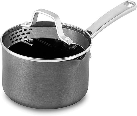 Calphalon Classic Nonstick Sauce Pan with Cover, 1.5 quart, Grey