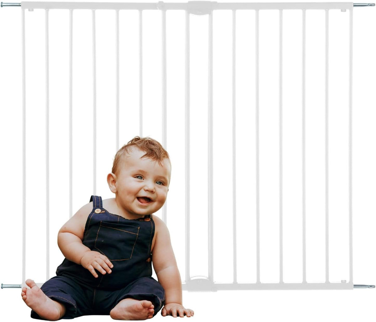 Toddleroo Easy Swing & Lock Baby Gate for Top of Stairs: 31" Tall, White